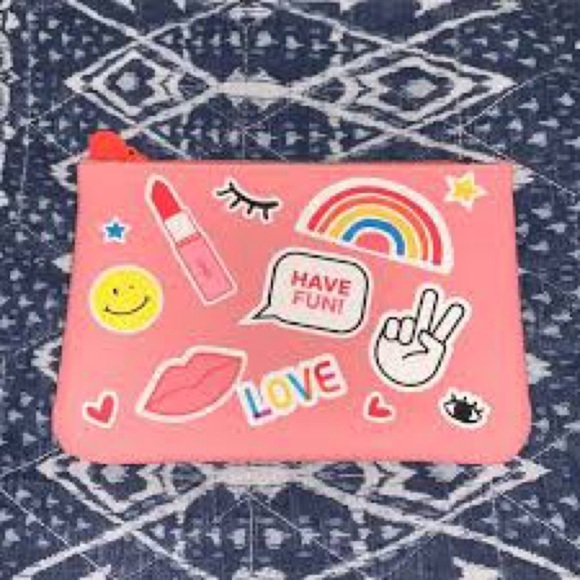 Pink Pouch with Fun Sticker pattern - Picture 1 of 2